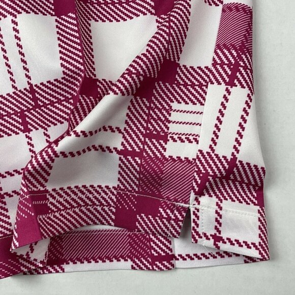 ADIDAS CLIMATE Bermuda Golf Shorts Women’s 4 Plaid Red/White Lightweight - Picture 12 of 12